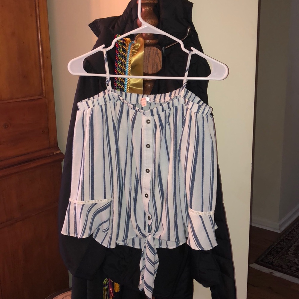 Striped off shoulder top